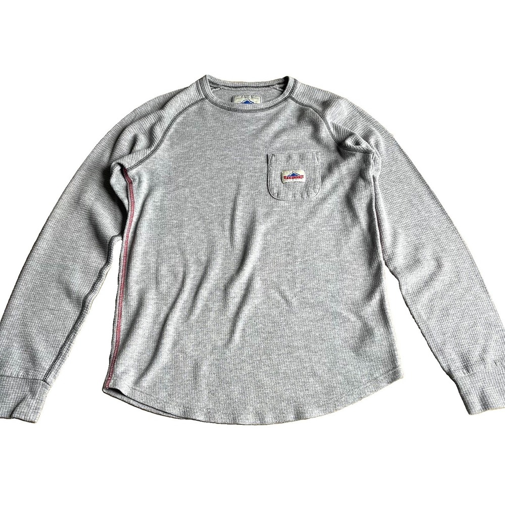 Penfield Waffle Knit Thermal Shirt Small Gray Pocket Long Sleeve Gorpcore USA